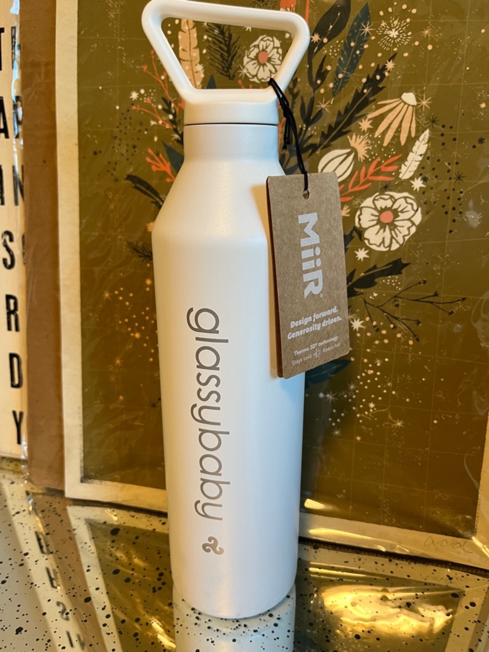 NWT glassybaby x MiiR White Insulated Water Bottle